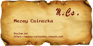 Mezey Csinszka névjegykártya